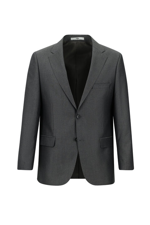 Koyu Füme 4 Drop Relaxed Fit Rahat Kesim Desenli Takım Elbise