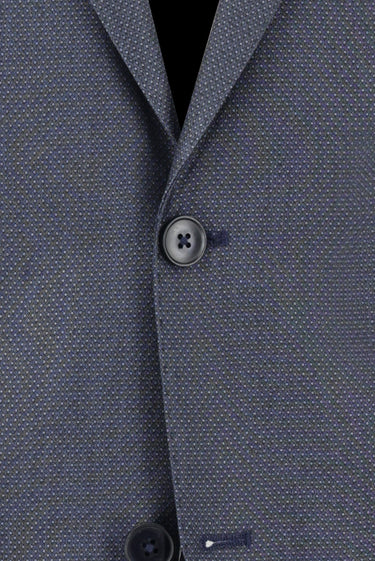 Koyu Mavi  Relaxed Fit Rahat Kesim Klasik Desenli Takım Elbise