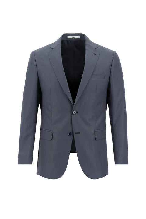 Açık Lacivert 6 Drop Regular Fit Standart Kesim Desenli Takım Elbise