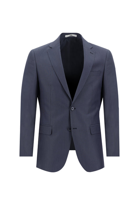 Orta Lacivert 6 Drop Regular Fit Standart Kesim Desenli Takım Elbise