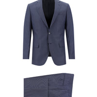 Koyu Mavi  Regular Fit Klasik Desenli Takım Elbise