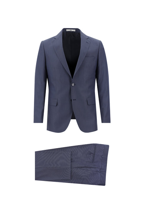 Koyu Mavi  6 Drop Regular Fit Standart Kesim Desenli Takım Elbise