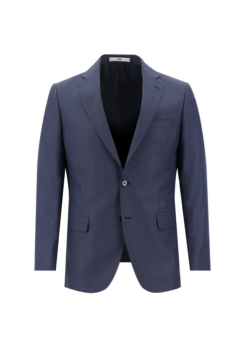 Koyu Mavi  6 Drop Regular Fit Standart Kesim Desenli Takım Elbise