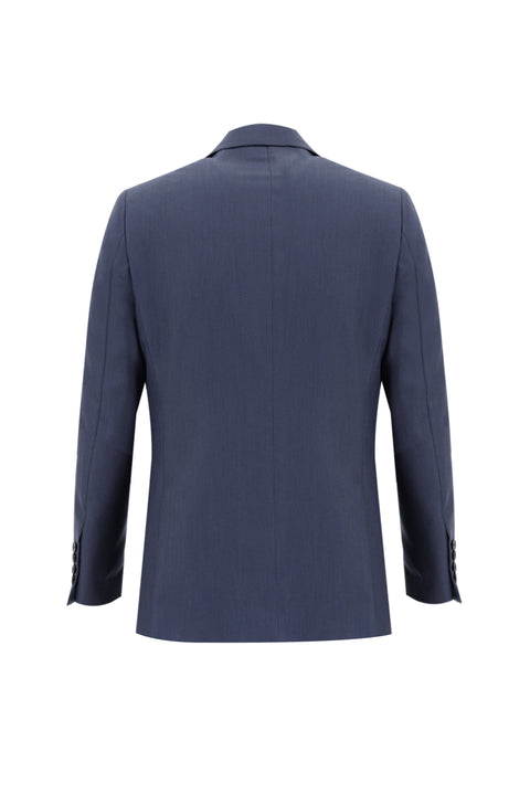 Koyu Mavi  6 Drop Regular Fit Standart Kesim Desenli Takım Elbise