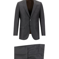 Koyu Kahve Regular Fit Klasik Desenli Takım Elbise