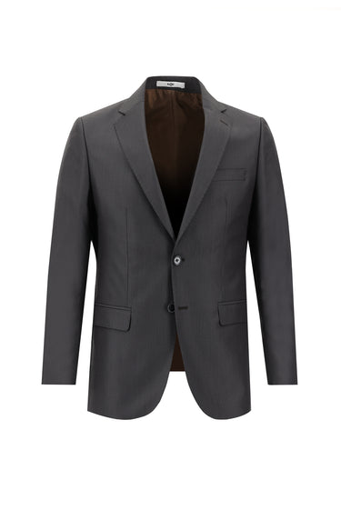  Koyu Kahve Regular Fit Klasik Desenli Takım Elbise