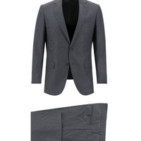 Koyu Antrasit Regular Fit Klasik Desenli Takım Elbise