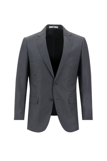 Koyu Antrasit Regular Fit Klasik Desenli Takım Elbise