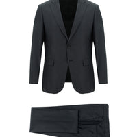 Orta Füme Relaxed Fit Rahat Kesim Desenli Takım Elbise