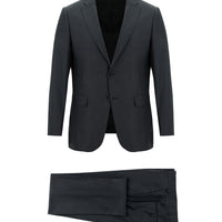 Medium Gray 4-Drop Relaxed Fit Patterned Suit