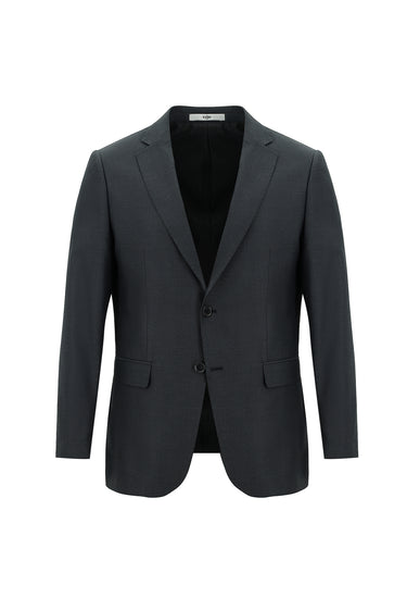 Orta Füme Relaxed Fit Rahat Kesim Desenli Takım Elbise