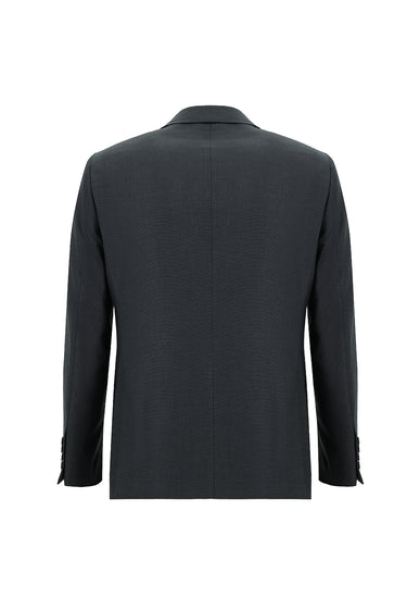 Orta Füme Relaxed Fit Rahat Kesim Desenli Takım Elbise