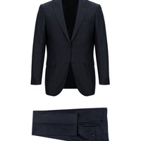 Orta Lacivert 6 Drop Regular Fit Standart Kesim Desenli Takım Elbise