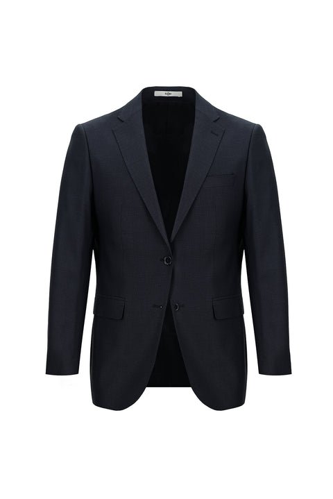 Orta Lacivert 6 Drop Regular Fit Standart Kesim Desenli Takım Elbise