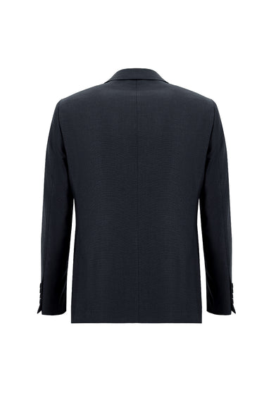 Orta Lacivert Relaxed Fit Rahat Kesim Desenli Takım Elbise