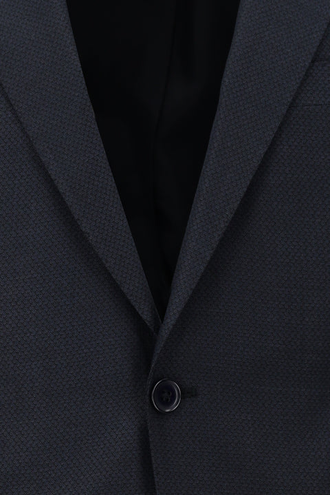 Orta Lacivert 4 Drop Relaxed Fit Rahat Kesim Desenli Takım Elbise