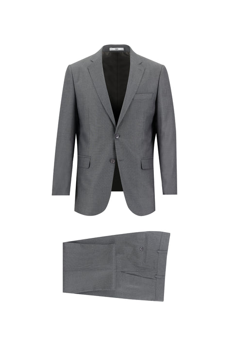 Orta Antrasit 6 Drop Regular Fit Standart Kesim Desenli Takım Elbise