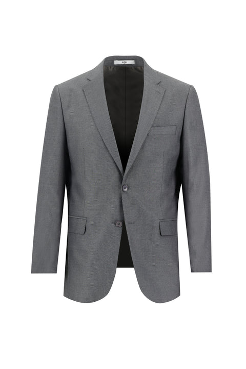 Orta Antrasit 4 Drop Relaxed Fit Rahat Kesim Desenli Takım Elbise