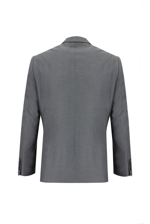 Orta Antrasit 4 Drop Relaxed Fit Rahat Kesim Desenli Takım Elbise