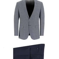 Siyah Lacivert 7 Drop Slim Fit Dar Kesim Kombinli Takım Elbise