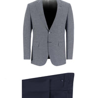 Siyah Lacivert Slim Fit Dar Kesim Kombinli Takım Elbise