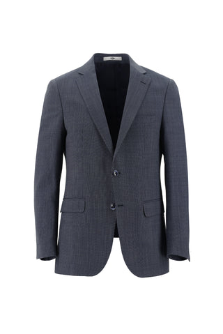  Orta Lacivert 6 Drop Regular Fit Standart Kesim Yünlü Desenli Takım Elbise