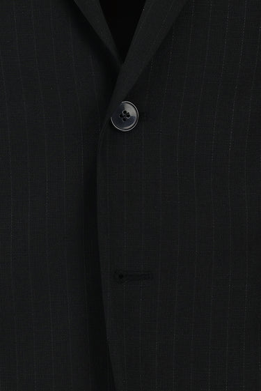 Siyah Slim Fit Dar Kesim Klasik Çizgili Takım Elbise