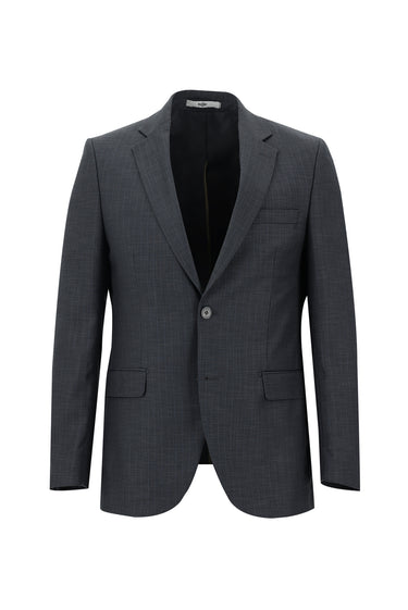 Koyu Antrasit Slim Fit Dar Kesim Klasik Çizgili Takım Elbise
