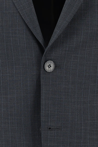 Koyu Antrasit Slim Fit Dar Kesim Klasik Çizgili Takım Elbise