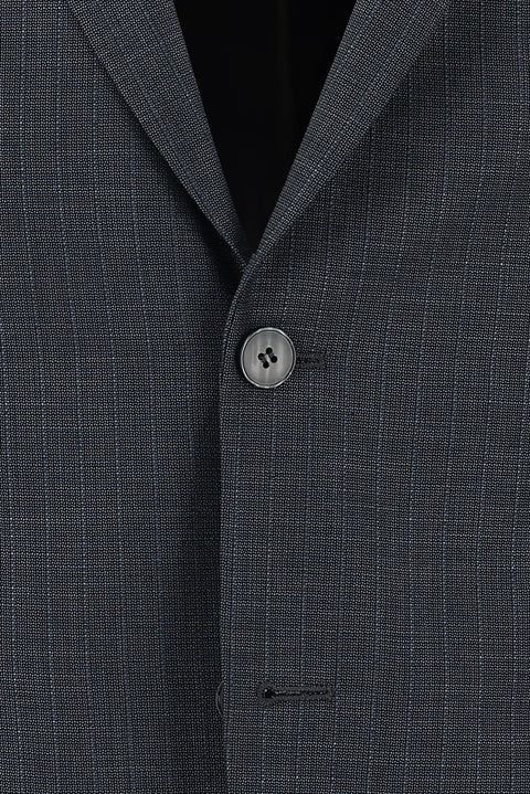 Koyu Antrasit 7 Drop Slim Fit Dar Kesim Çizgili Takım Elbise