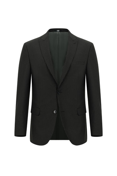 Siyah Super Slim Fit Ekstra Dar Kesim Fit Klasik Çizgili Takım Elbise