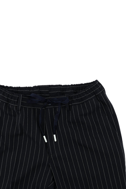 Koyu Lacivert 7 Drop Super Slim Fit Eksra Dar Kesim Kruvaze Çizgili Takım Elbise