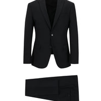 Siyah Super Slim Fit Ekstra Dar Kesim Fit Klasik Çizgili Takım Elbise