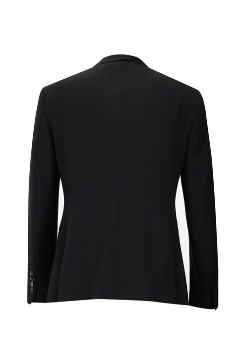 Siyah 7 Drop Super Slim Fit Eksra Dar Kesim Fit Çizgili Takım Elbise