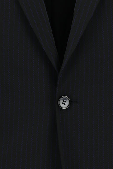 Siyah Super Slim Fit Ekstra Dar Kesim Fit Klasik Çizgili Takım Elbise