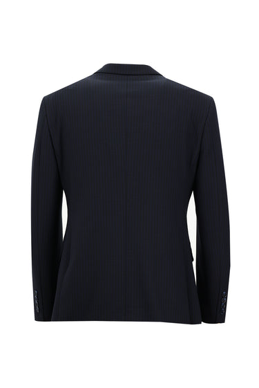 Koyu Lacivert Super Slim Fit Ekstra Dar Kesim Fit Klasik Çizgili Takım Elbise