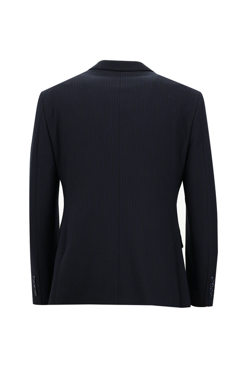 Koyu Lacivert 7 Drop Super Slim Fit Eksra Dar Kesim Çizgili Takım Elbise