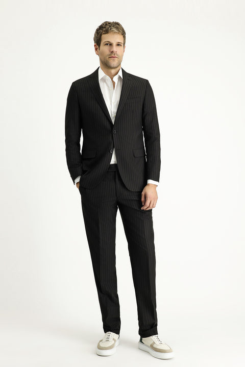 Black 6-Drop Regular Fit Standard Cut Suit