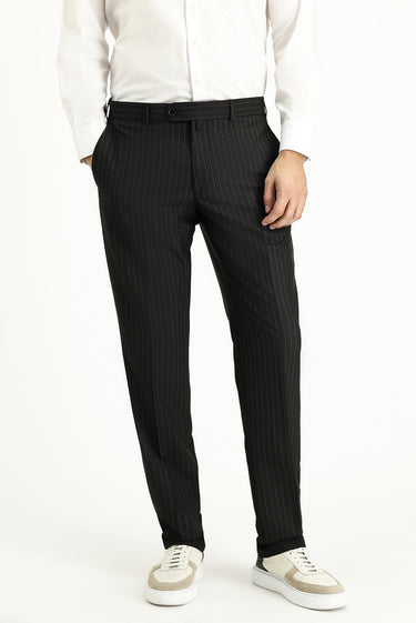 Siyah Regular Fit Yünlü Klasik Takım Elbise