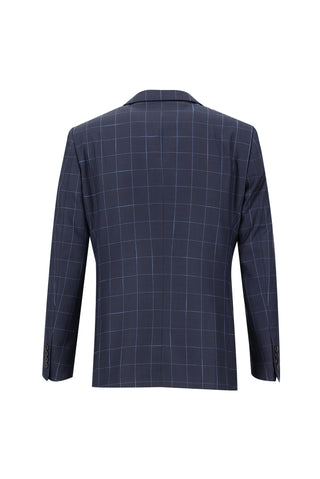  Koyu Lacivert Regular Fit Klasik Desenli Takım Elbise