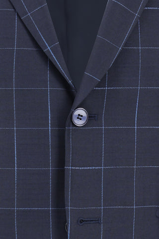  Koyu Lacivert Regular Fit Klasik Desenli Takım Elbise