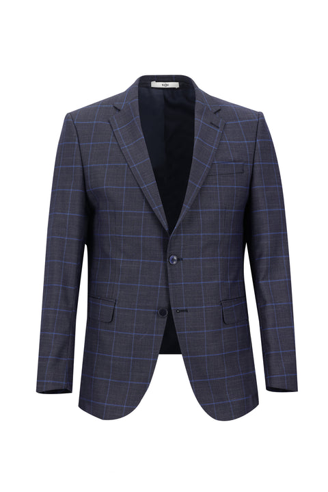 Koyu Antrasit 6 Drop Regular Fit Standart Kesim Desenli Takım Elbise