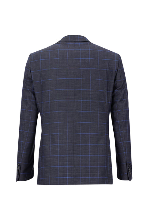 Koyu Antrasit 6 Drop Regular Fit Standart Kesim Desenli Takım Elbise