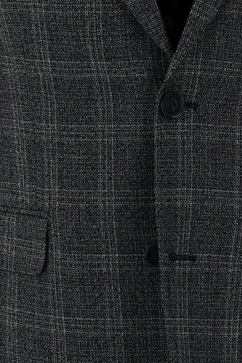 Siyah 7 Drop Slim Fit Dar Kesim Kombinli Ekose Takım Elbise