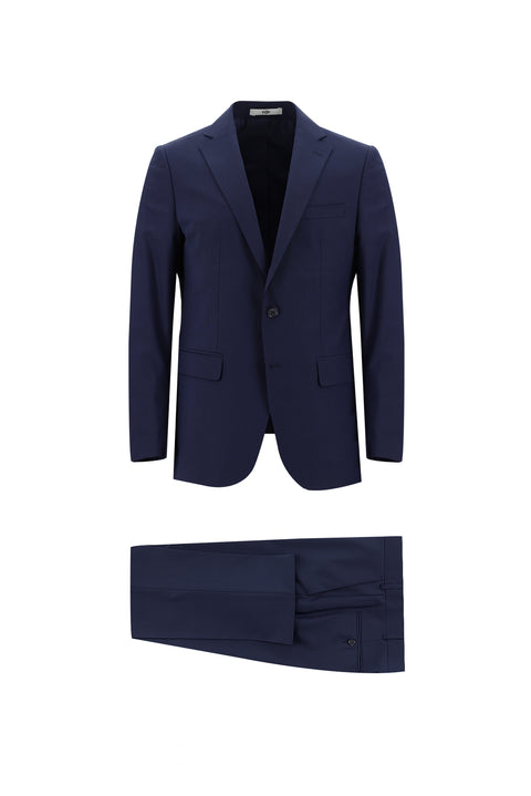 Orta Lacivert 6 Drop Regular Fit Standart Kesim Yünlü Takım Elbise