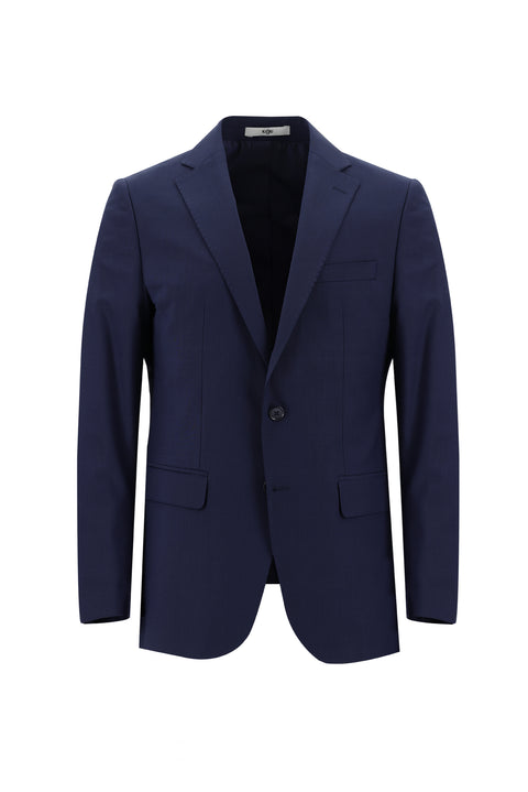 Orta Lacivert 6 Drop Regular Fit Standart Kesim Yünlü Takım Elbise