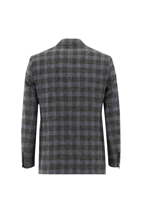 Siyah 6 Drop Regular Fit Standart Kesim Kombinli Yelekli Keten Takım Elbise