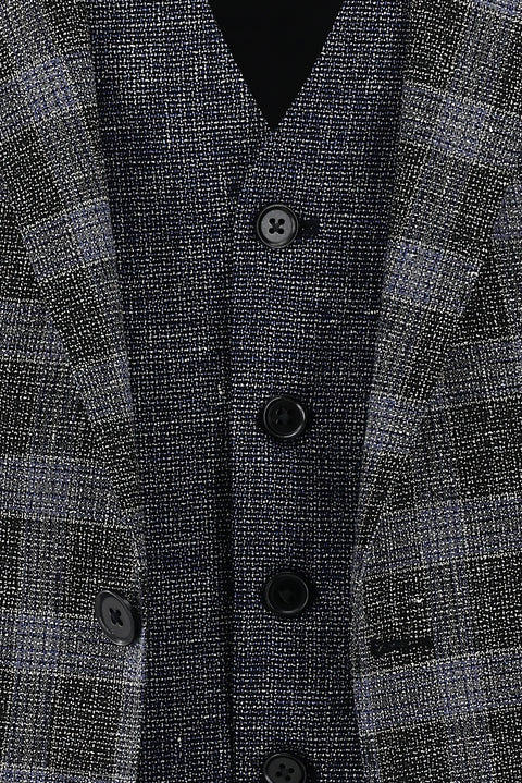 Siyah 6 Drop Regular Fit Standart Kesim Kombinli Yelekli Keten Takım Elbise