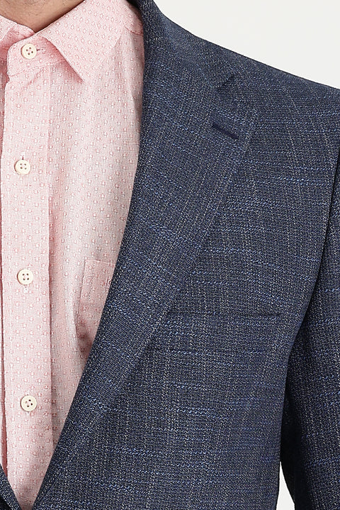 Medium Navy 6 Drop Regular Fit Patterned Jacket
