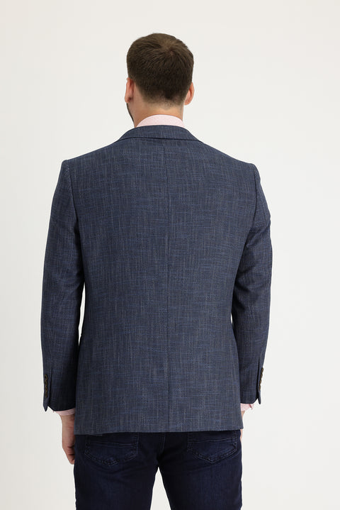 Medium Navy 6 Drop Regular Fit Patterned Jacket